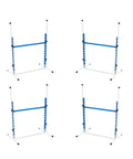 Four 4 Pack Adjustable Dog Agility Bar Jumps with Cup Strips for Backyard Training and Competition Style, 26 inch wide setup