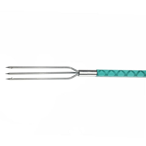 Spearfishing Pole Spear With Single Flopper Tip For Lionfish And General Hunts Replacement Tips For Fiberglass Or Aluminum Harpoons Pro Grade Paralyzer Head For Precise Strikes with turquoise grip