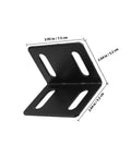 Beefy Right Angle Shelf Brackets Set Of 10 Heavy Duty Metal Corner Braces 2.0mm Thick Black Finish shown with measurements