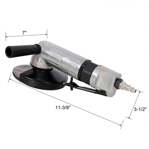 Badass Shop Ready 5 Inch Pneumatic Air Angle Grinder 11000 Rpm, 1/4 inch NPT fitting for grinding and cleanup.