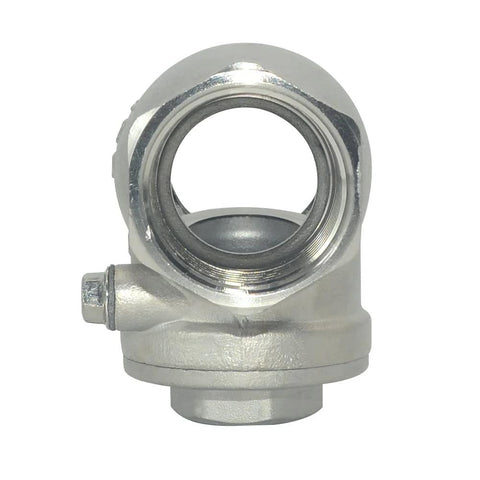 Front view of swing check valve, 1-inch stainless steel SS316 with female NPT threads