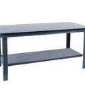 Tough As Nails Heavy Duty Workbench With Extra Deep Bottom Shelf Quarter Inch Steel Top And Classic Gray Powder Coat Finish engineered for daily shop loads, fully assembled