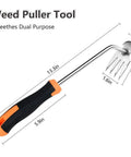 Stainless Steel Weed Puller Tool With Four Teeth Dual Purpose Garden Weeder For Weeding In Tight Spots Heavy Duty Hand Weeder With Rubber Handle 2024 Upgrade For Lawn And Garden Removal, 13.3in