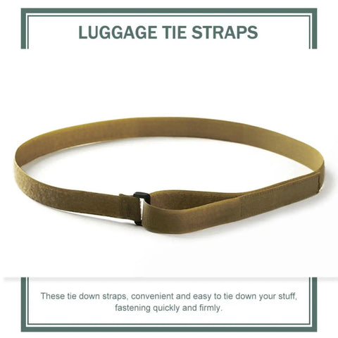 Four Pack Premium Travel Luggage Tie Down Straps Lock Down Your Gear With Rugged Polyester Bundling Belts, flat brown strap.