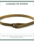 Heavy Duty Ratchet Tie Down Straps Pack Of Four To Boss Down Your Luggage Gear And Cargo On Outdoor Camping Trips With Tough Polyester Webbing And Rock Solid Load Holding Power in brown color, shown flat.