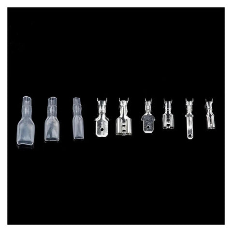 Ultimate 180 Pcs Insulated Male Female Wire Connector Kit With Crimp Terminals And Spade Connectors Featuring Easy Install Assorted Sizes For All Your Auto Electrical DIY Projects And Repairs. assorted insulated crimp terminals with clear sleeves