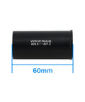 Black aluminum Seatpost Shim 60mm Length For 27.2mm To 28.6mm Bike Tubes with size markings visible.