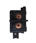 Tough As Nails HV DC Contactor Relay Pulling Big Time 200A Current With Smooth 12V Coil Action For Solar Arrays Ev Charging Stations And Energy Storage Cabinets Built Different And Ready To Roll, top view showing copper terminals.