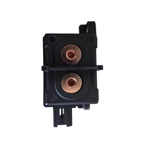 Tough As Nails HV DC Contactor Relay Pulling Big Time 200A Current With Smooth 12V Coil Action For Solar Arrays Ev Charging Stations And Energy Storage Cabinets Built Different And Ready To Roll, top view showing copper terminals.