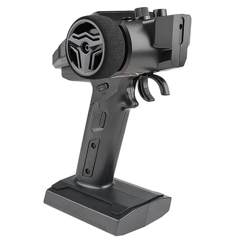 FS G7P Plus FS R11P RC Transmitter with slick surface, 2.4GHz, 10-channel remote controller for RC cars, boats, and crawlers