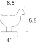 Half Scale Silhouette Targets Set For Rifles AR500 Three Eighth Inch Steel Knock Overs Chicken 6.5x5.5 inch Unpainted
