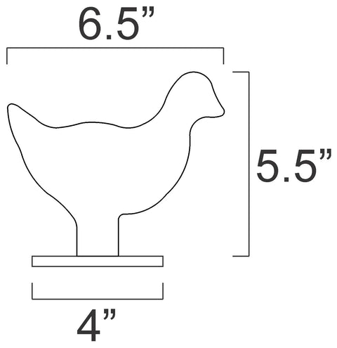 Half Scale Silhouette Targets Set For Rifles AR500 Three Eighth Inch Steel Knock Overs Chicken 6.5x5.5 inch Unpainted
