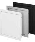 Built Tough Metal Access Panel With Zero Sag Magnetic Lock Covers Drywall Cutouts And Ceiling Openings Stays Put During Hvac Plumbing Fixes Snug Flush Look Gray 8X8 Inch Quick Clip in black, white, and silver finishes.