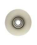 Close-up of Built Tough V Groove Wheel featuring smooth rolling steel guide pulleys and a durable nylon coating.