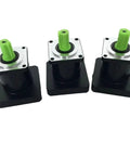 Premium High Speed Planetary Gearbox And Precision Drive Gear Reducer trio with green output shafts for torque conversion in machinery.