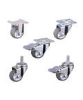 Four Pack Silent TPE Furniture Caster Wheels One Inch Plus Two Inch Lightweight Universal Screw Base Gray Chair Casters With Secure Brake Lever Glides Smooth As Butter Dang Quiet Roll For Home Office Heavy Duty Floor Safe.