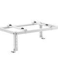 Heavy Duty Mini Split Ground Stand With Adjustable Anti Vibration Support For 9000 To 24000 BTU Ductless AC Heat Pump Galvanized Steel Floor Mount Bracket Up To 551 Lbs Load Capacity, showing adjustable legs and anti-vibration pads.