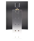 Solid Industrial Vise Bench Tool With 100mm Aluminum Flat Nose Jaws Perfect For DIY Engraving And Machining Projects showing a vertical clamp with adjustable screw.