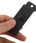 Close-up of heavy duty carbon steel slatwall display hook from 10 piece set for picture frames and kitchenware.