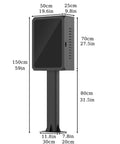 Premium Heavy Duty EV Charger Lock Box dimensions showing all weather wall mount with key access for home and garage.