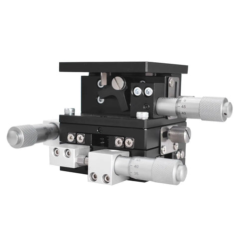60X60mm XYZ Three Axis Manual Linear Stage With Sliding Platform Pro Grade Micrometer Adjustable Tuning Table shown