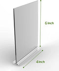 Clear Acrylic Sign Holder 4x6 Inches Three Pack T Shape Desktop Display Stand Double Sided Vertical Table Sign Holder