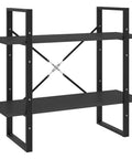 Two Tier Book Cabinet Gray 31.5 Inch Engineered Wood With Dope Industrial Style Storage Shelves For Books Magazines And Decor In Home Or Office