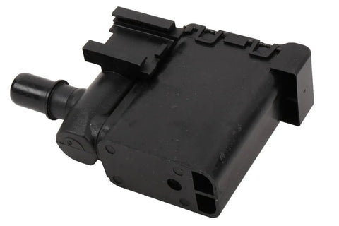 Vapor Canister Vent Valve OE Replacement For Vehicles 2141091 15759044, black emission control valve, side view, plug-and-play fit