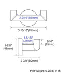 Technical diagram of Heavy Duty Brushed Nickel Towel Hook For Bathroom Wall Mount SUS 304 Stainless Steel Double Coat Hook dimensions