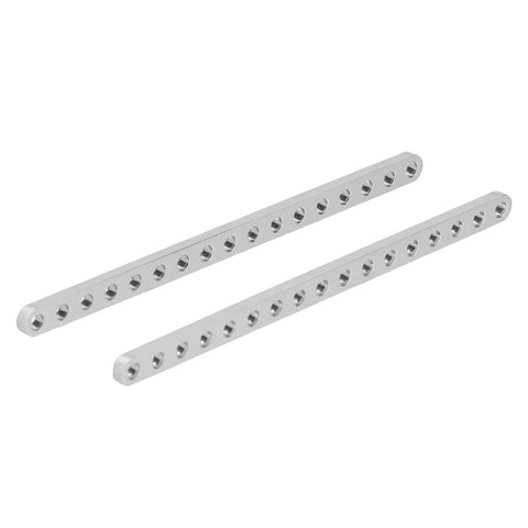 Stainless Steel Straight Brace And Mending Plate Connector For Flat Beams 88 To 280mm With Countersunk Holes And Round Ends, two bars