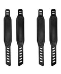 Two Pairs Go-To Durable Exercise Bike Pedal Straps With Adjustable Length for Spinning and Stationary Bikes, black, flat layout.