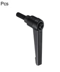 5 Pack Heavy Duty Quick Swap Clamping Levers Tough As Nails M6 Locking Handles Black Oxide Carbon Steel, single lever close-up.