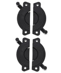 Solid 2 Pack Clamping Mending Plate Brackets For Tabletop Repair And Wood Panel Connector Heavy Duty Furniture Joint Fix Quick Install No Sweat Setup Guaranteed, black plastic brackets, 9.2 x 8.1 cm.