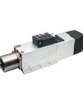 High Performance Air Cooled ISO30 ATC CNC Spindle Motor 4.5KW 7.5KW with silver body and black end, ideal for precision wood routing.