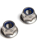 Pack Of 25 M5 X 0.8 DIN 6926 Hex Flange Nylon Insert Lock Nuts, 18-8 Stainless Steel 304 Bright Finish, Thread Size M5, Heavy Duty, Vibration Resistant Fastening For Mechanical Projects
