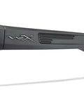 Side view of Dope Captivate Polarized Sunglasses With Blue Mirror Lenses And ANSI Z87 Safety For Men And Women UV Eye Protection Black Frames.
