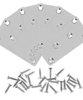 Stainless Steel Straight Flat Brace Brackets For Furniture Support with screws, ideal for DIY wood repair projects