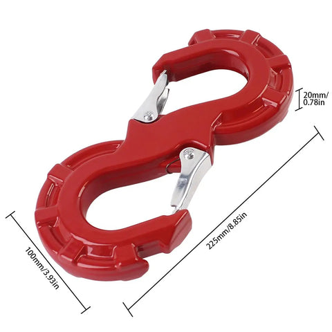 Heavy Duty Quick Release S Hook Tow Shackle 3 Eighths Inch Built Tough For Off Road Recovery 33000 Lbs Break Strength 11200 Lbs Working Load SUV ATV Pickup Truck Trailer Ready For Any Terrain And Heavy Haul, red steel