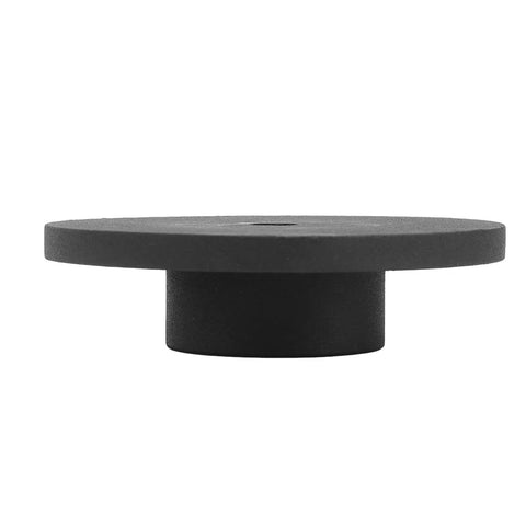 Side view of Bottle Jack Pad Adapter For 1.25 Inch Saddles, Beefed-Up Easy To Use High Strength 6 Ton Load Capacity, black disk form