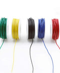 Five Pack 26Ft Copper Hookup Wire Kit 24 AWG Solid Core Jumper Wires Tinned Copper Color Coded For Breadboarding And DIY Electronics Projects Great For Low Voltage Wiring