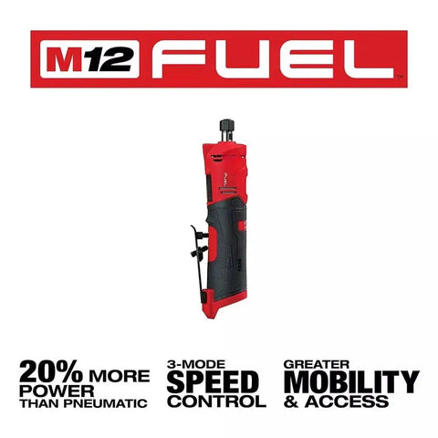 Kickass Brushless Straight Die Grinder. 12-Volt Cordless Lithium Ion Rotary Tool. Variable Speed Control Offers Precise Cuts. Heavy-Duty Inline Design Rock Solid for Body Shops and Metal Fabrication. True Job Site Beast.