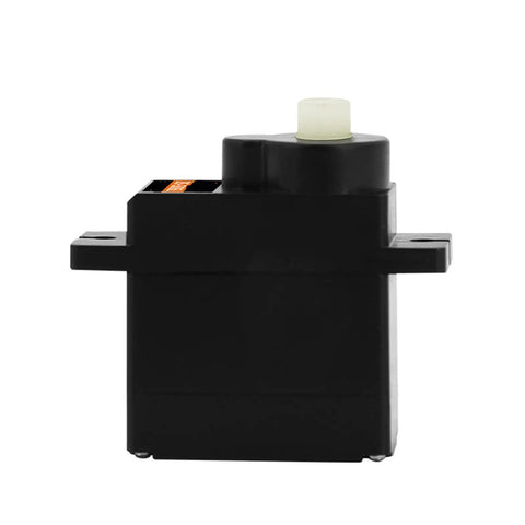 Hardcore Heavy Duty Servo Motor For Rc Cars And Robot Builds Featuring Knockout Torque And Smooth 180 Degree Swing That Rocks All Day Long Without Skipping A Beat, black compact servo with connector.