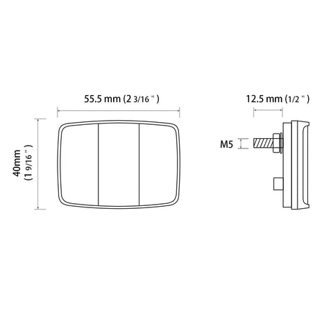 Rear Bike Reflector For Seatpost Mount Red Easy Install High Visibility Safety Gear For Night Riding with dimensions diagram