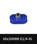 Premium Industrial 60 By 30 NBR Oval Pneumatic Suction Cup For Manipulator Systems with threaded connection for automation tasks.