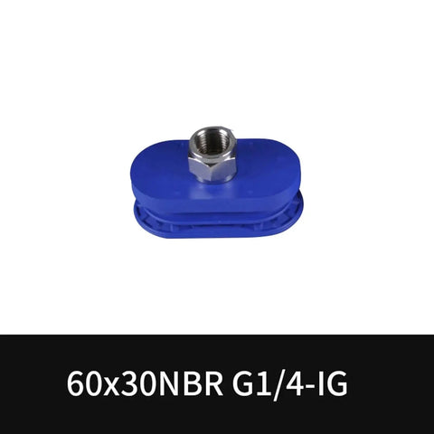 Premium Industrial 60 By 30 NBR Oval Pneumatic Suction Cup For Manipulator Systems with threaded connection for automation tasks.