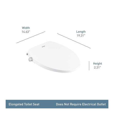 Standard Non Electronic Bidet Seat For Elongated Toilets With Dual Front And Rear Nozzles Water Pressure Control Soft Close Lid EB500E