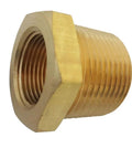 Brass Pipe Fitting Hex Bushing Set NPT Male To Female Adapters Kit close-up view of brass hex bushing