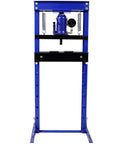 Front view of 20 Ton Hydraulic Shop Press With Gauge for bending and straightening, pressing bearings, bushings, U Joints on metal projects.