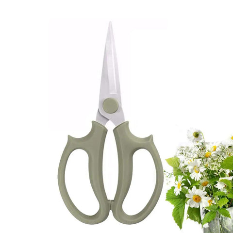 Pro Grade Floral Shears For Flowers And Garden Pruning, Heavy Duty High Carbon Steel Pruner with ergonomic green handle