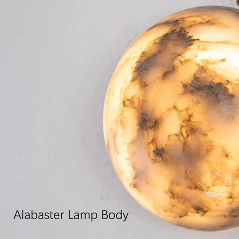 ROPCVAX Wall Sconce Lamp Light Fixture Lighting Modern Nordic with natural alabaster lamp body showing cloud-like texture.